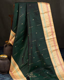 Pure kanjeevaram Pattu saree in emerald green
