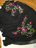Black Georgette with multi color floral sequins work