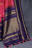Kanjeevaram silk saree in a lovely rani pink shade