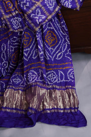Purple Bandini Gharchola saree
