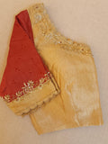 Multi color crush Georgette saree with a patch work blouse