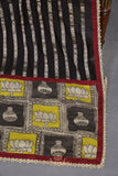 Black Chanderi Silk Saree with hand painted kalamkari border