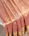 Peach pink Banarasi tissue saree