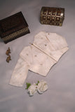 Chikankari blouse with ruffles pattern neckline
