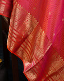 Kanchi soft silk saree in peach pink