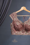 A dreamy floral organza in light brown