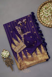 Gadwal saree in royal purple hue