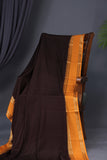 Mysore crepe silk saree in a lovely brown and light orange combo