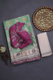 Pastel Patola with intricately designed handwork border