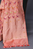 Beautiful Banarasi Silk Saree in peach and green combo