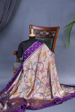 A beautiful Paithani inspired Georgette saree - Deep Purple