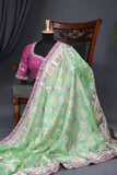 Pastel Patola with intricately designed handwork border