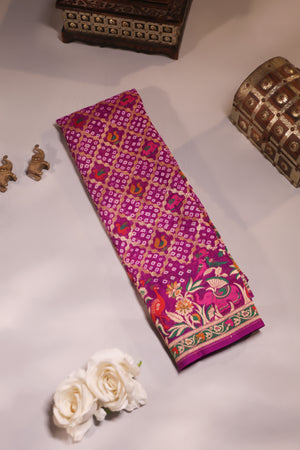 Purple shaded Bandini Georgette saree