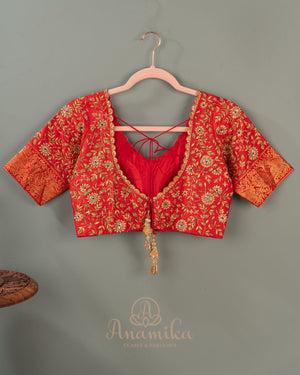 Purple & Red combo Gadwal Pattu saree