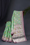 Pastel Patola with intricately designed handwork border