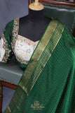 Mysore crepe silk saree in a beautiful shade of emerald green