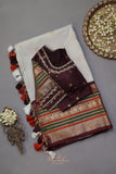 Gadwal Pattu saree in grey and brown