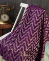 Dark Violet kanjeevaram saree with teal border