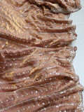 Copper Brown Tissue Organza Sequins saree