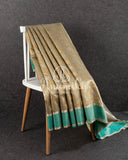 Beige Chanderi Silk saree with all over jaal weaving