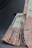 A pure Handloom saree in a lovely pastel shade