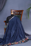 Soft Tussar with a contemporary elegance- Navy Blue