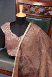 A dreamy floral organza in light brown