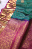 Emerald Green Kanjeevaram Saree - With full sleeves blouse