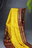 Gadwal Pattu saree in yellow and brown