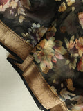 Elegant Black Organza saree with dreamy floral prints