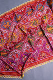 Patan Patola saree with intricately designed maggam work border