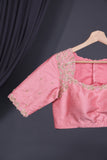 Banarasi Kora Jamdaani in soft blush pink