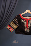 Mysore Silk saree in a stunning shade of red and black