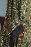 Ajrak on modal silk with all one hand work on saree