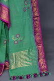 Ponduru Jamdaani in aqua green shade