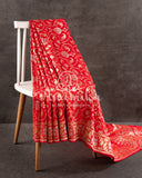 Red Banarasi Saree with gold and silver weaving