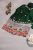 Regal chanderi pattu in a stunning emerald green color