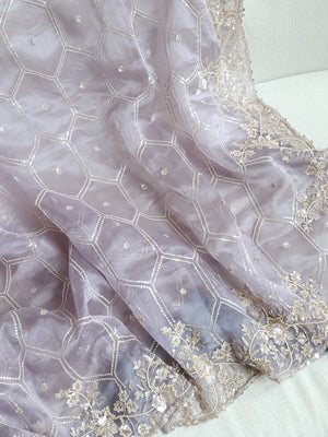 Soft organza saree with all over sequins embroidery