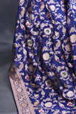 Banarasi Katan Silk saree in a royal blue shade