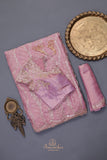 Blush Pink Satin Georgette Cocktail saree