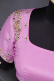 Mysore crepe silk saree in a lovely black and blush pink combo