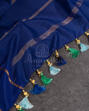 Floral kanchi soft silk saree in lovely hues of blue