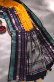 Kanjeevaram saree in a stunning shade of yellow and black