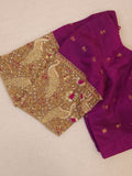 Royal Gadwal kanchiPattu saree in a beautiful parrot green and magenta combination