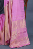 Raising Temple border kanjeevaram saree in Beautiful Pink