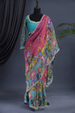 Hand painted kalamkari organza saree