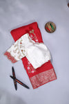 Soft Silk Saree in red at a budget friendly price