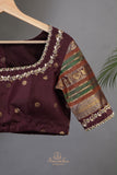 Gadwal Pattu saree in grey and brown