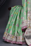 Pastel Patola with intricately designed handwork border