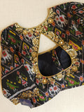 Black Patola blouse with beautifully designed zardosi work